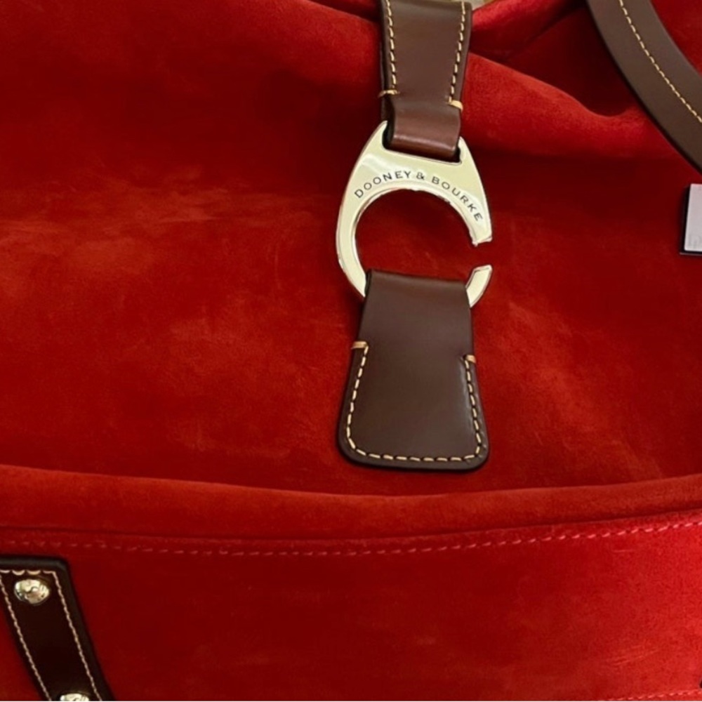 Dooney & Bourke Derby Suede Hobo - New Women | Color: Red/Gold | - Picture 2 of 13
